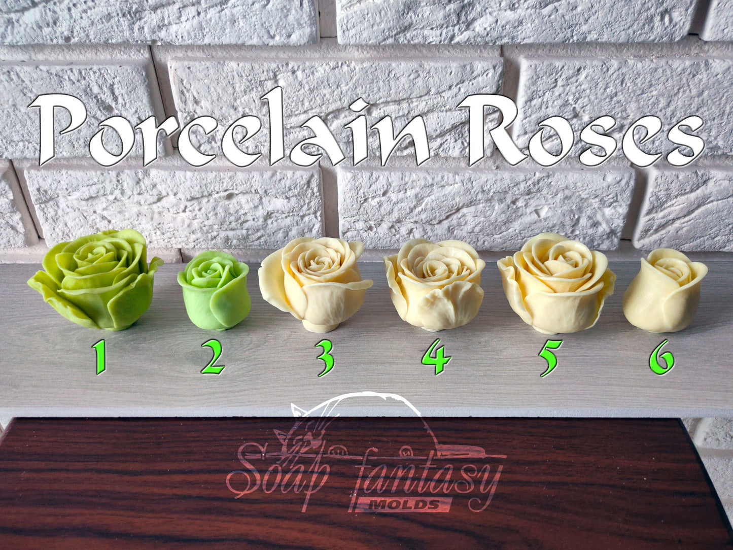 Porcelain rose #6 silicone mold for soap making
