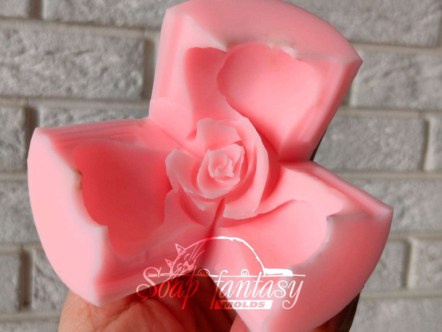 Porcelain rose #6 silicone mold for soap making