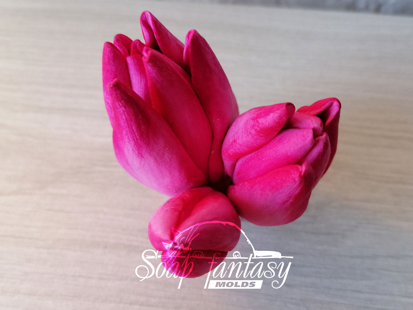 Tulip "Purple prince" triplet silicone mold for soap making