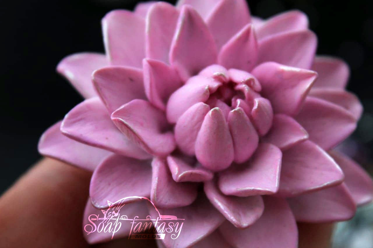 Dahlia "Purple star" flower silicone mold for soap making