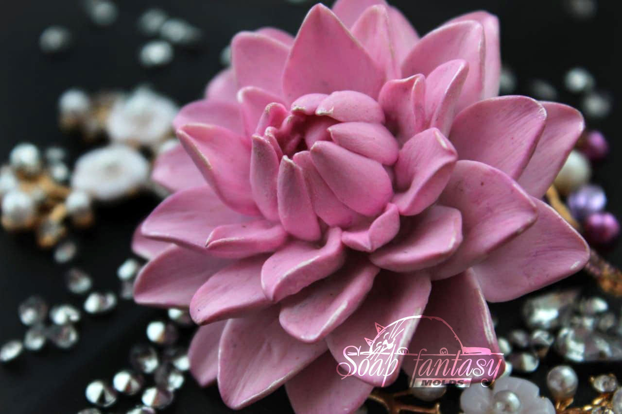 Dahlia "Purple star" flower silicone mold for soap making