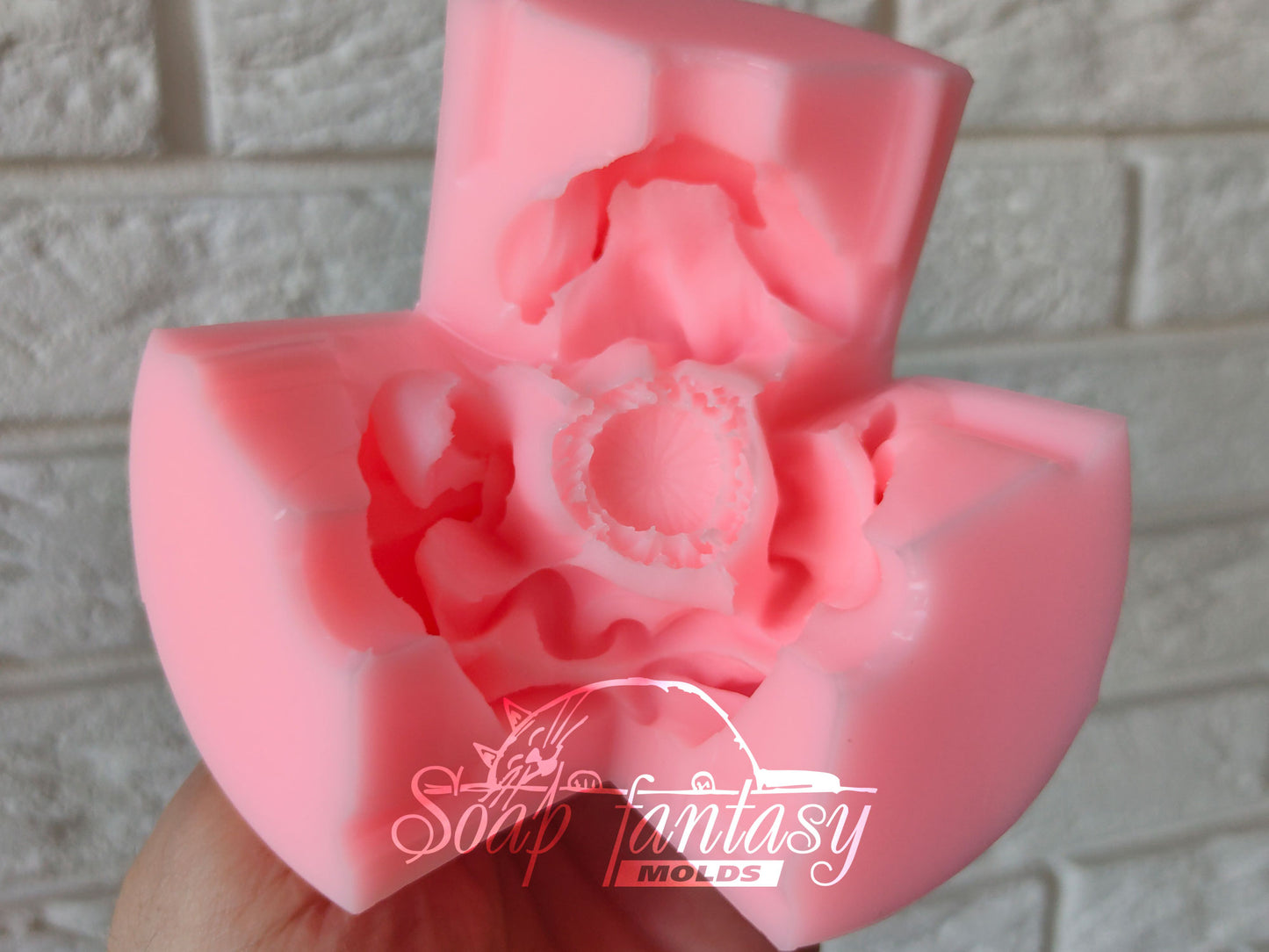 Red poppy flowers silicone mold (mould) for soap making and candle making