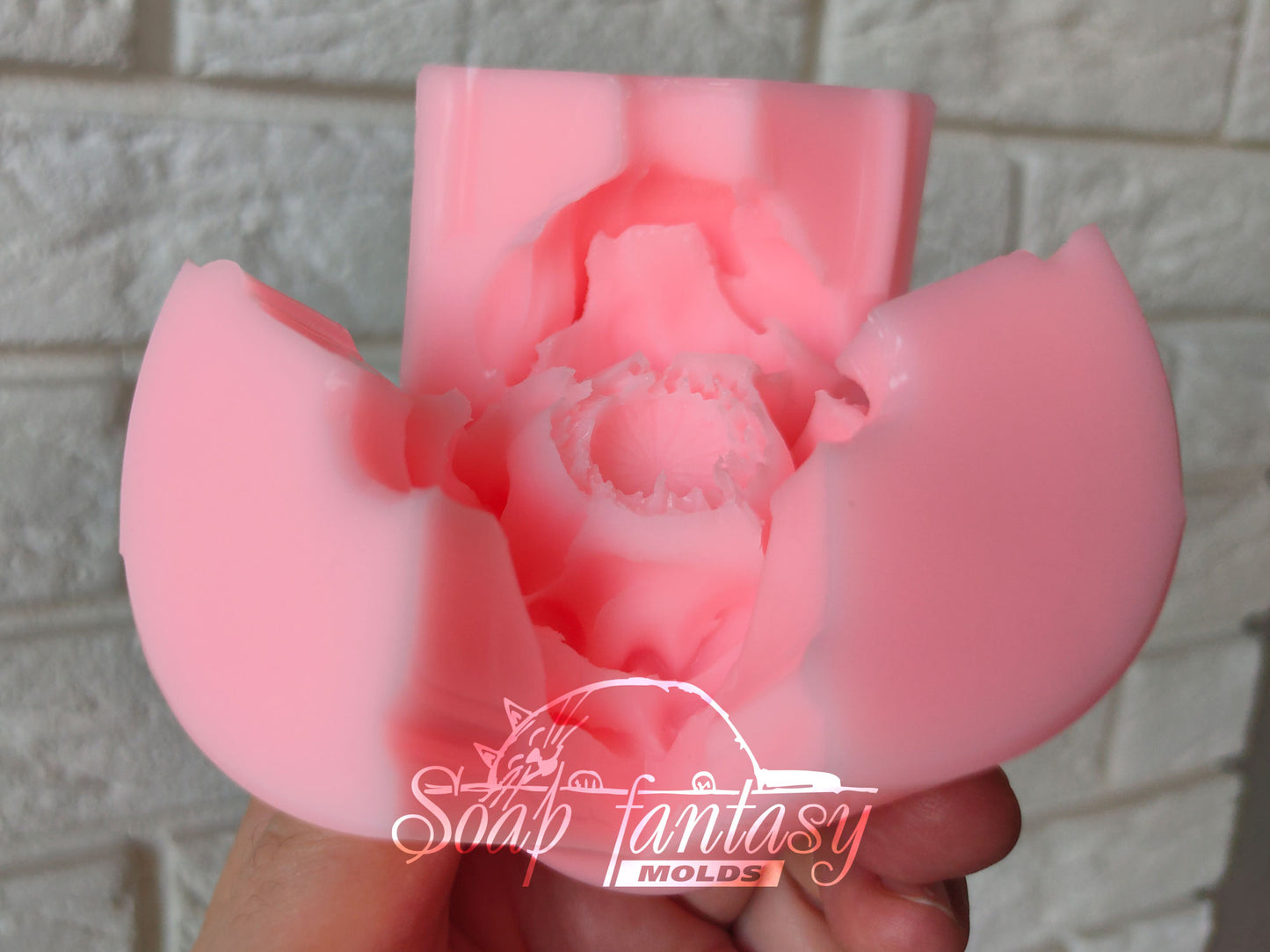 Red poppy flowers silicone mold (mould) for soap making and candle making