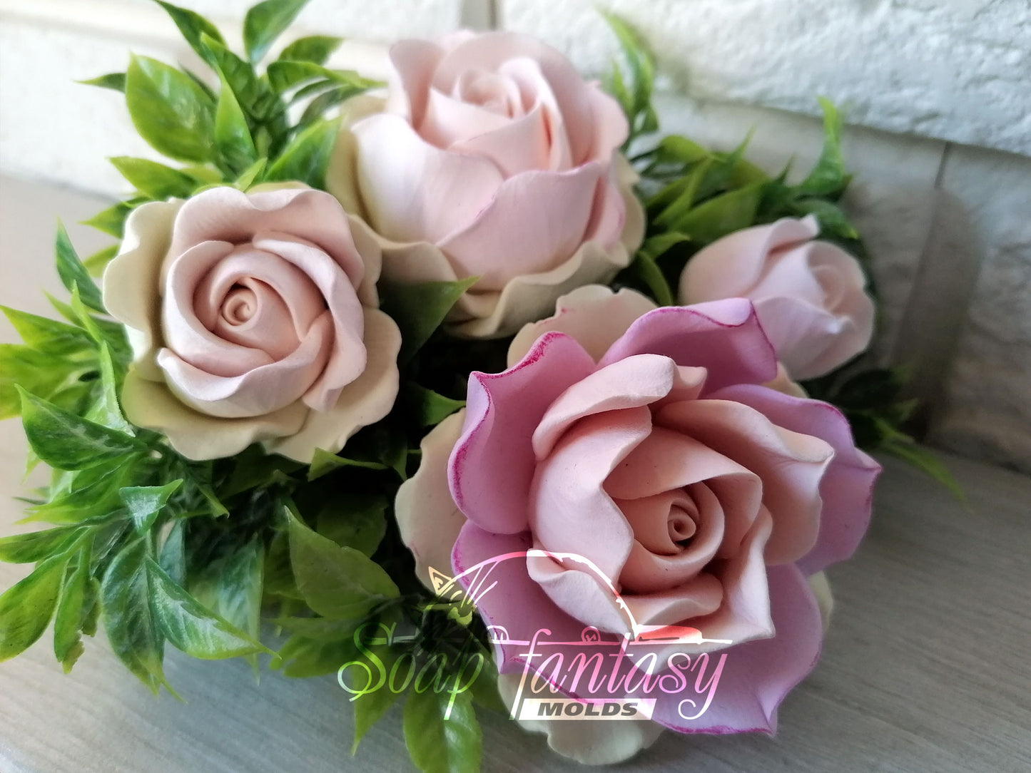 Medium rose "Estelle" silicone mold for soap making