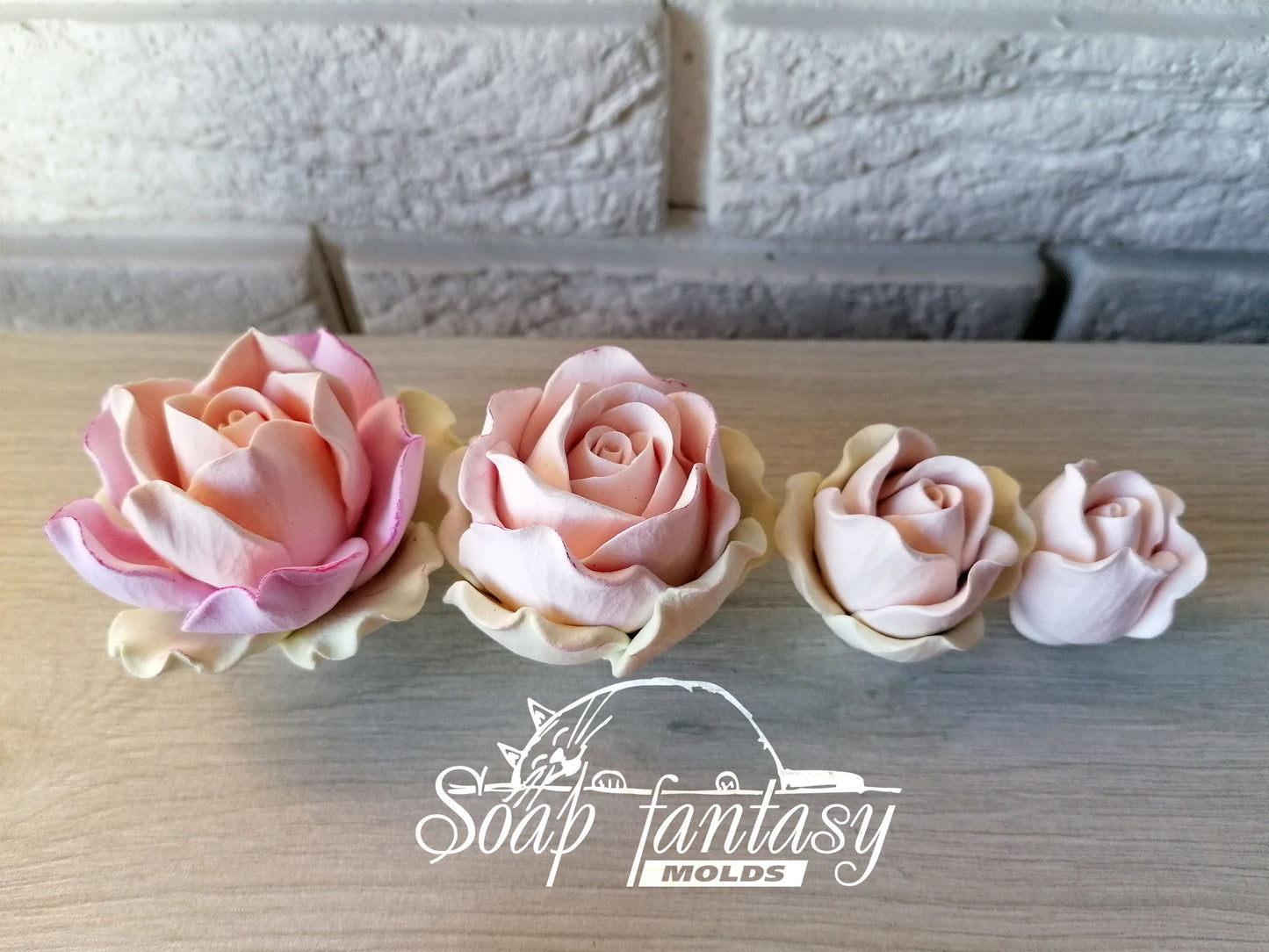 Medium rose "Estelle" silicone mold for soap making
