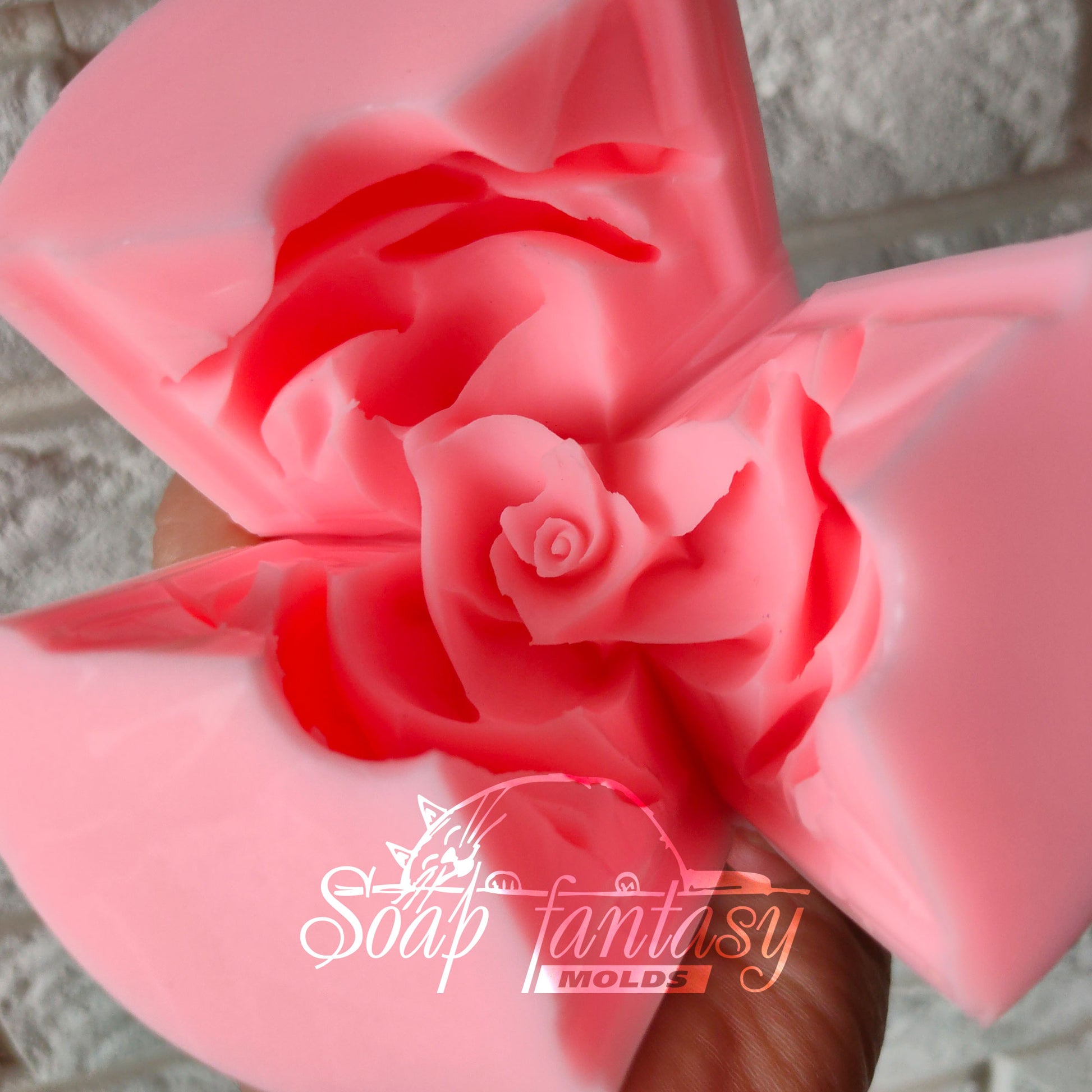Big rose "Estelle" flower silicone mold (mould) for soap making and candle making