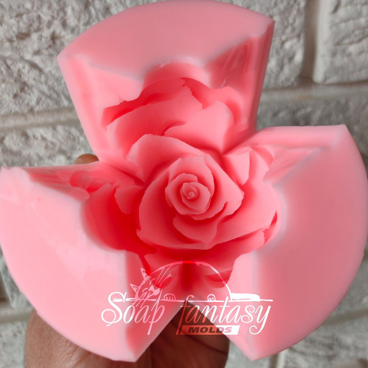 Medium rose "Estelle" silicone mold for soap making