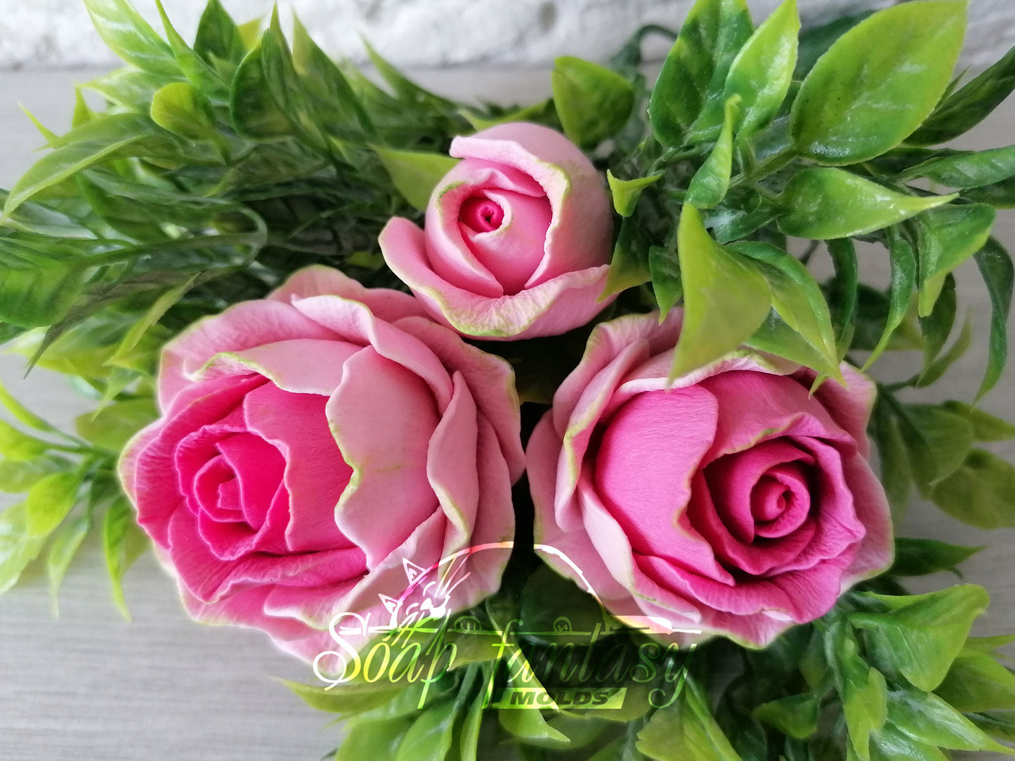 Half opened rose "Iguazu" silicone mold for soap making