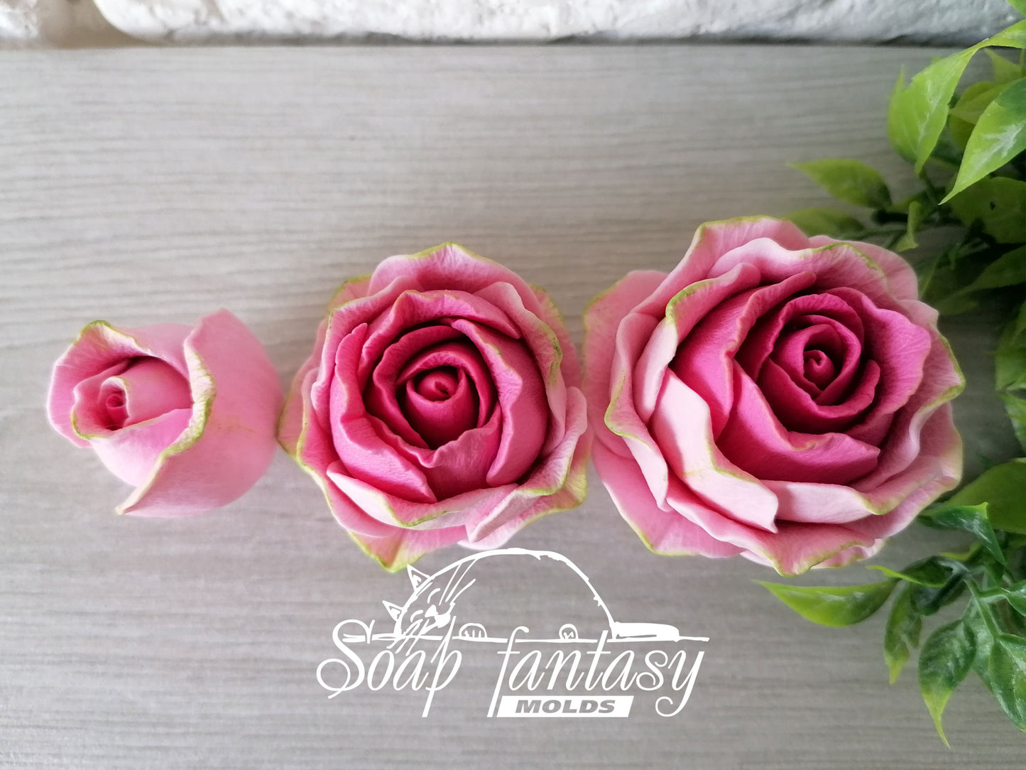 Half opened rose "Iguazu" silicone mold for soap making