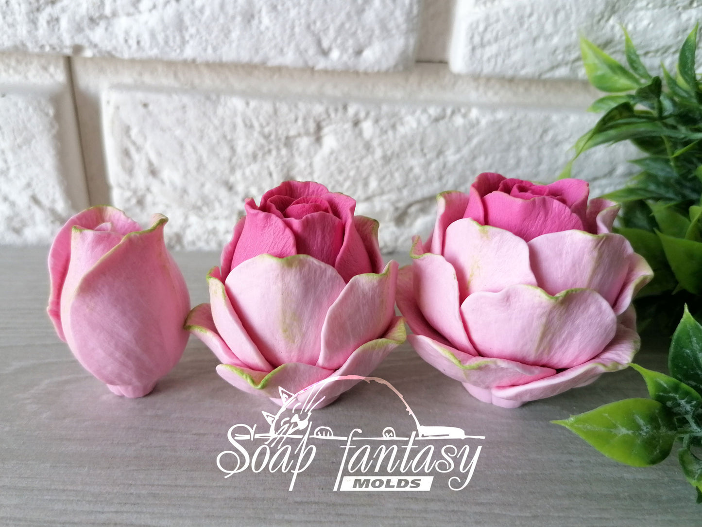 Half opened rose "Iguazu" silicone mold for soap making