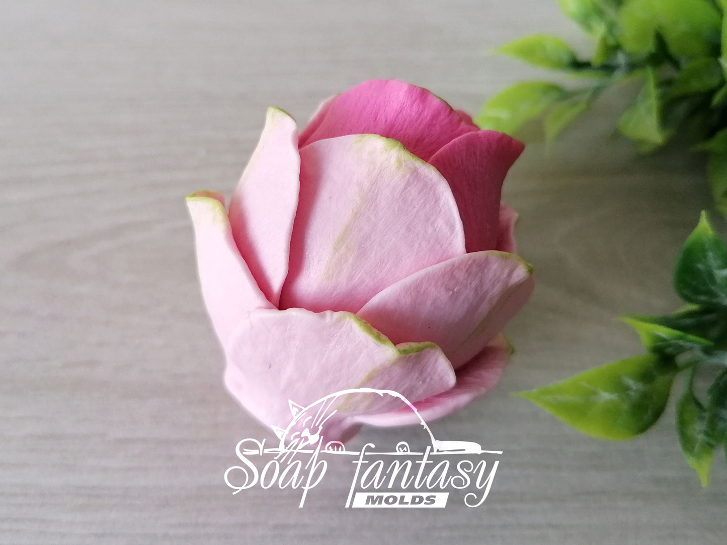 Half opened rose "Iguazu" silicone mold for soap making