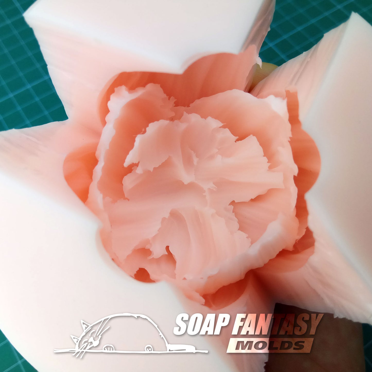 Peony bud "Sarah Bernhardt" silicone mold for soap making