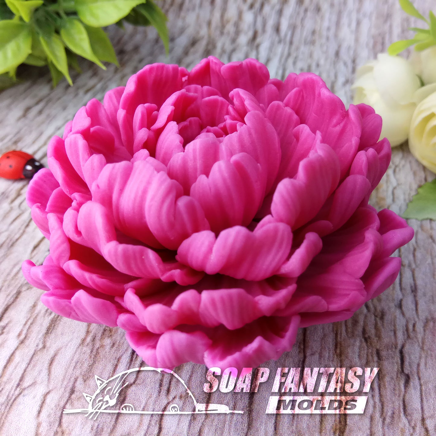 Peony "Sarah Bernhardt" silicone mold for soap making