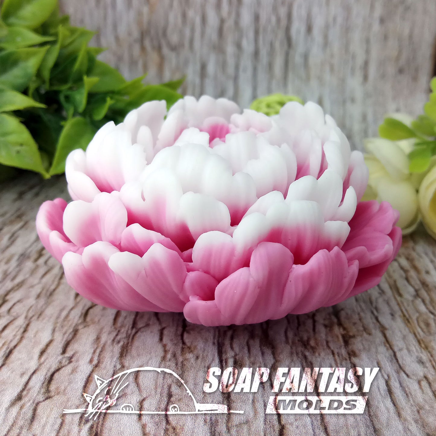 Peony "Sarah Bernhardt" silicone mold for soap making
