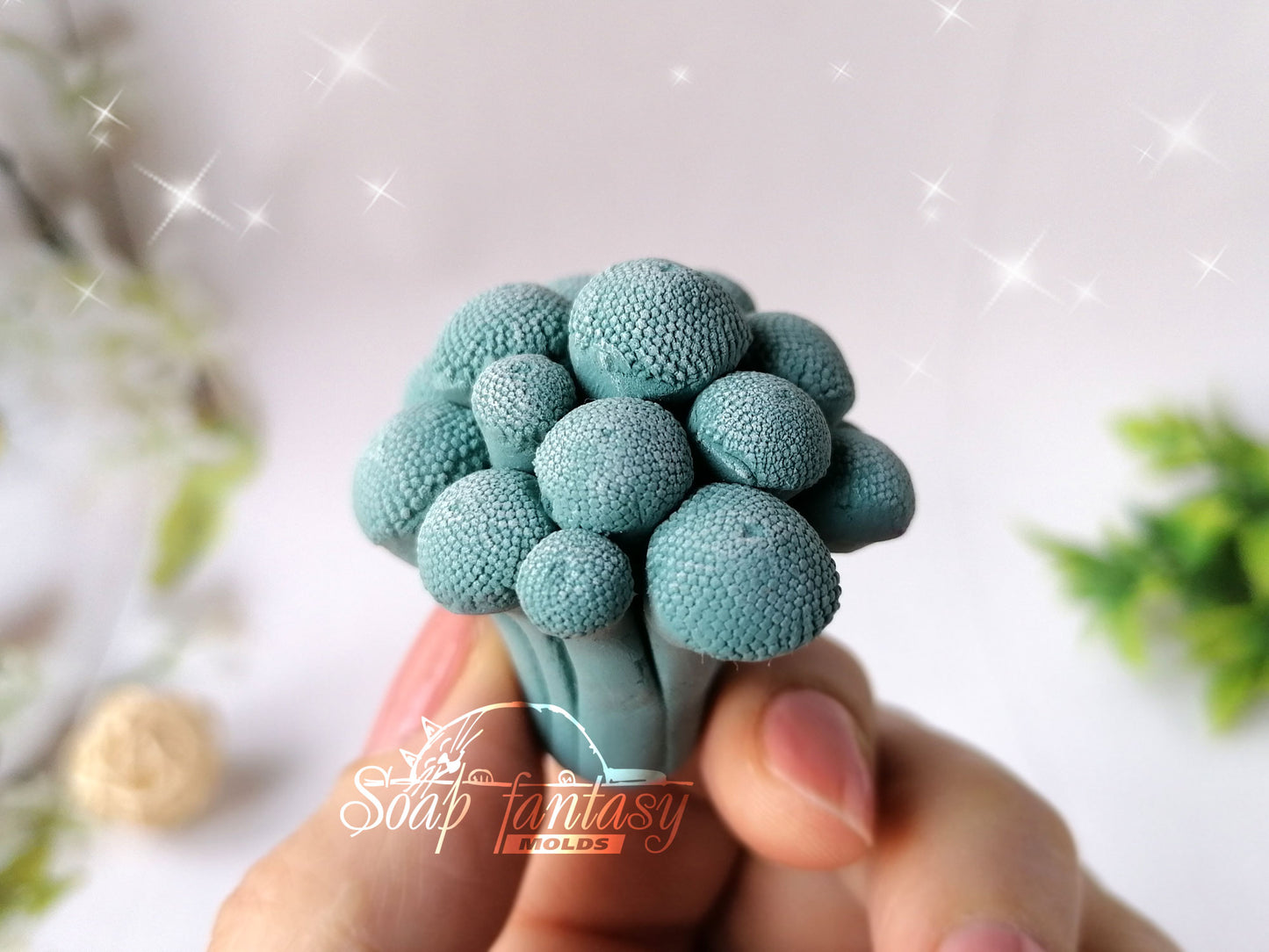 Silver Brunia plants silicone mold for soap making