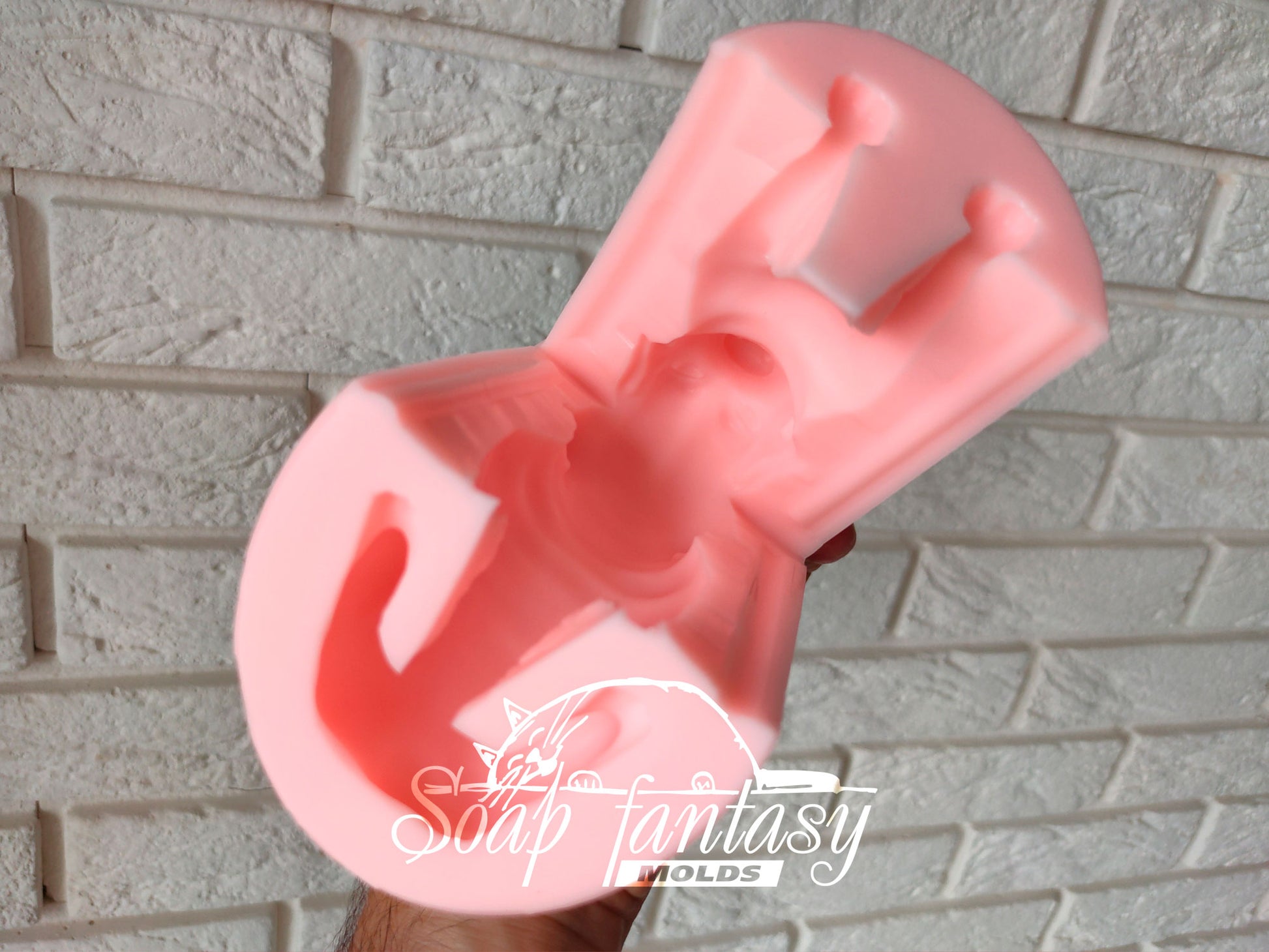 Big sitting dog silicone mold (mould) for soap making and candle making
