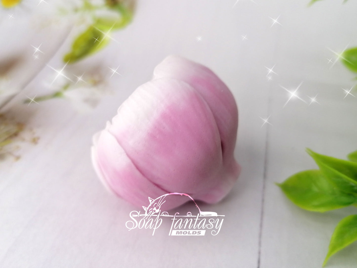Peony bud "Snow White" silicone mold for soap making