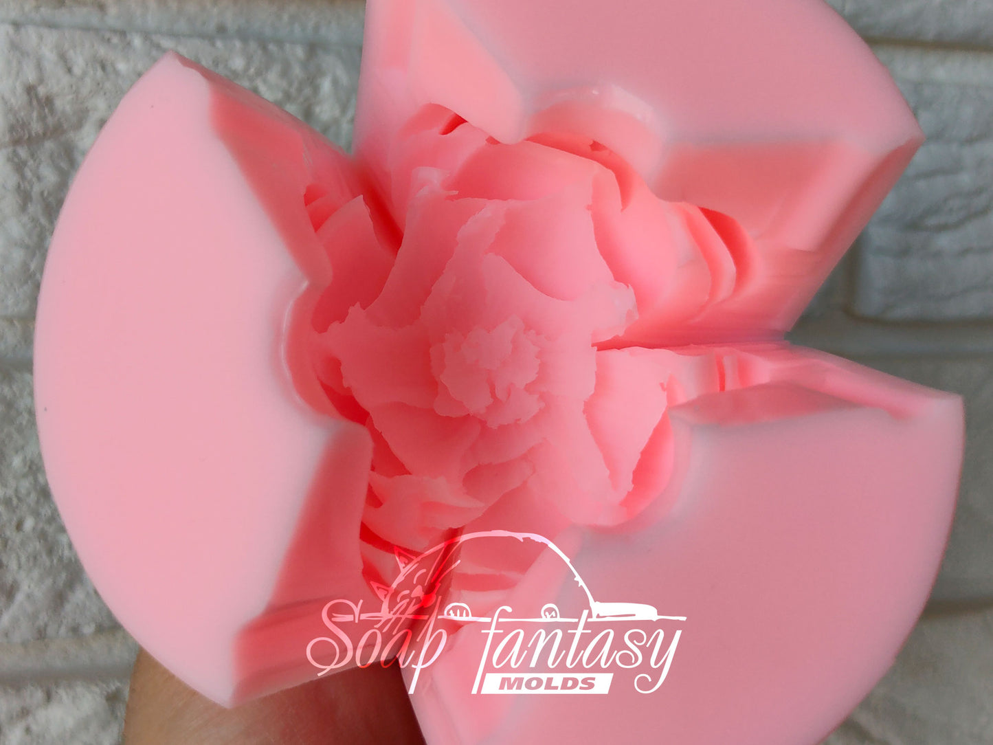 Peony "Snow White" silicone mold for soap making