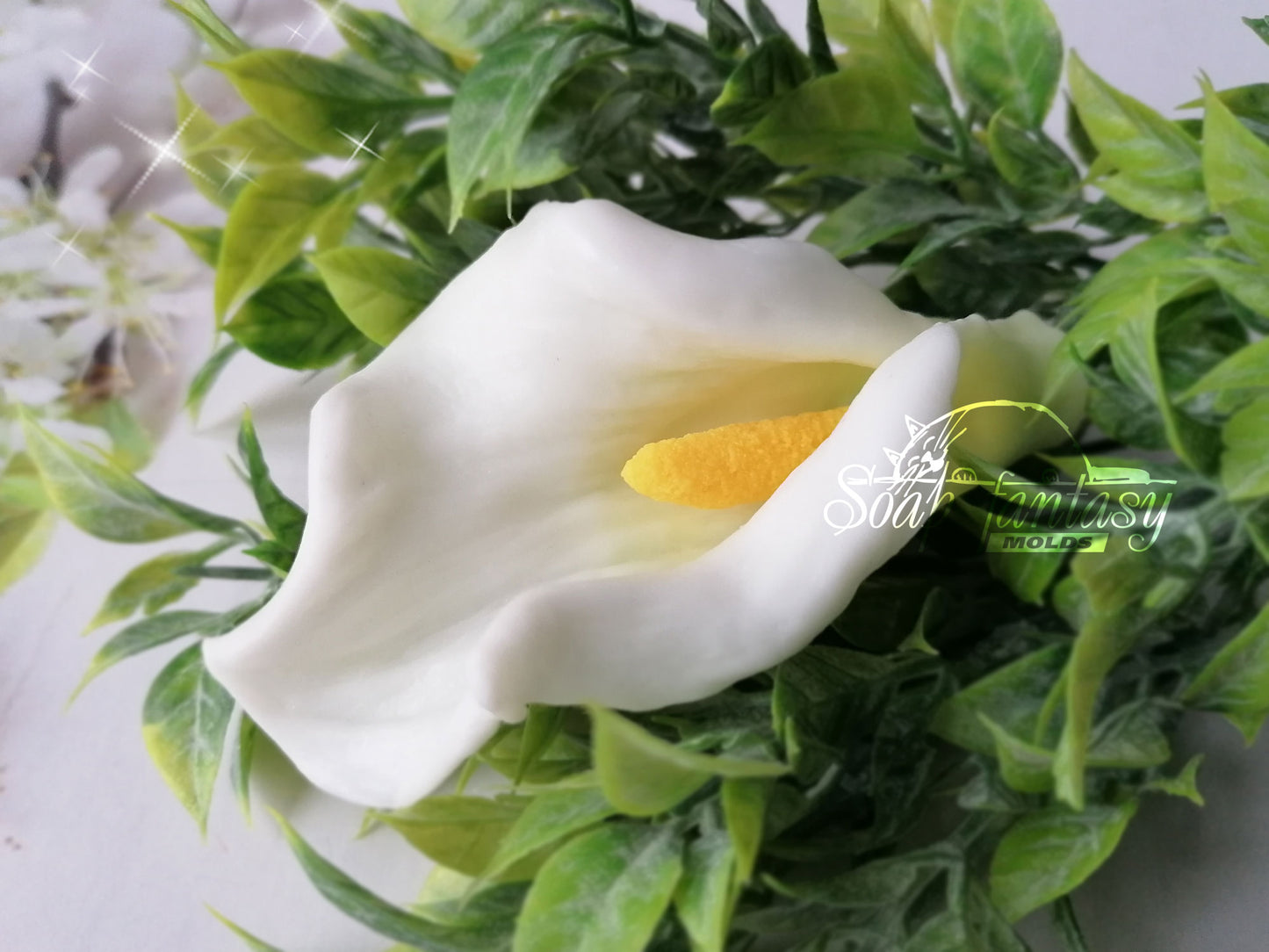 Calla Snowland lily flower silicone mold (mould) for soap making and candle making