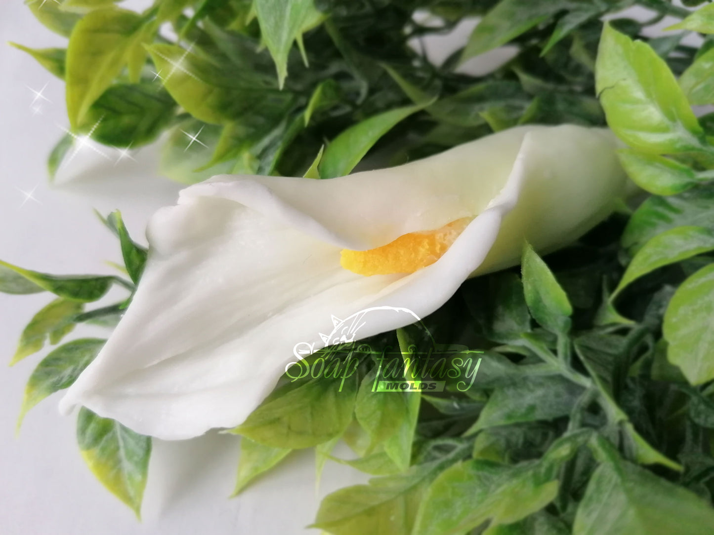 Calla Snowland lily bud flower silicone mold (mould) for soap making and candle making