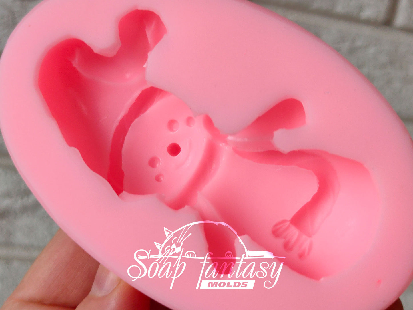Snowman silicone mold for soap making
