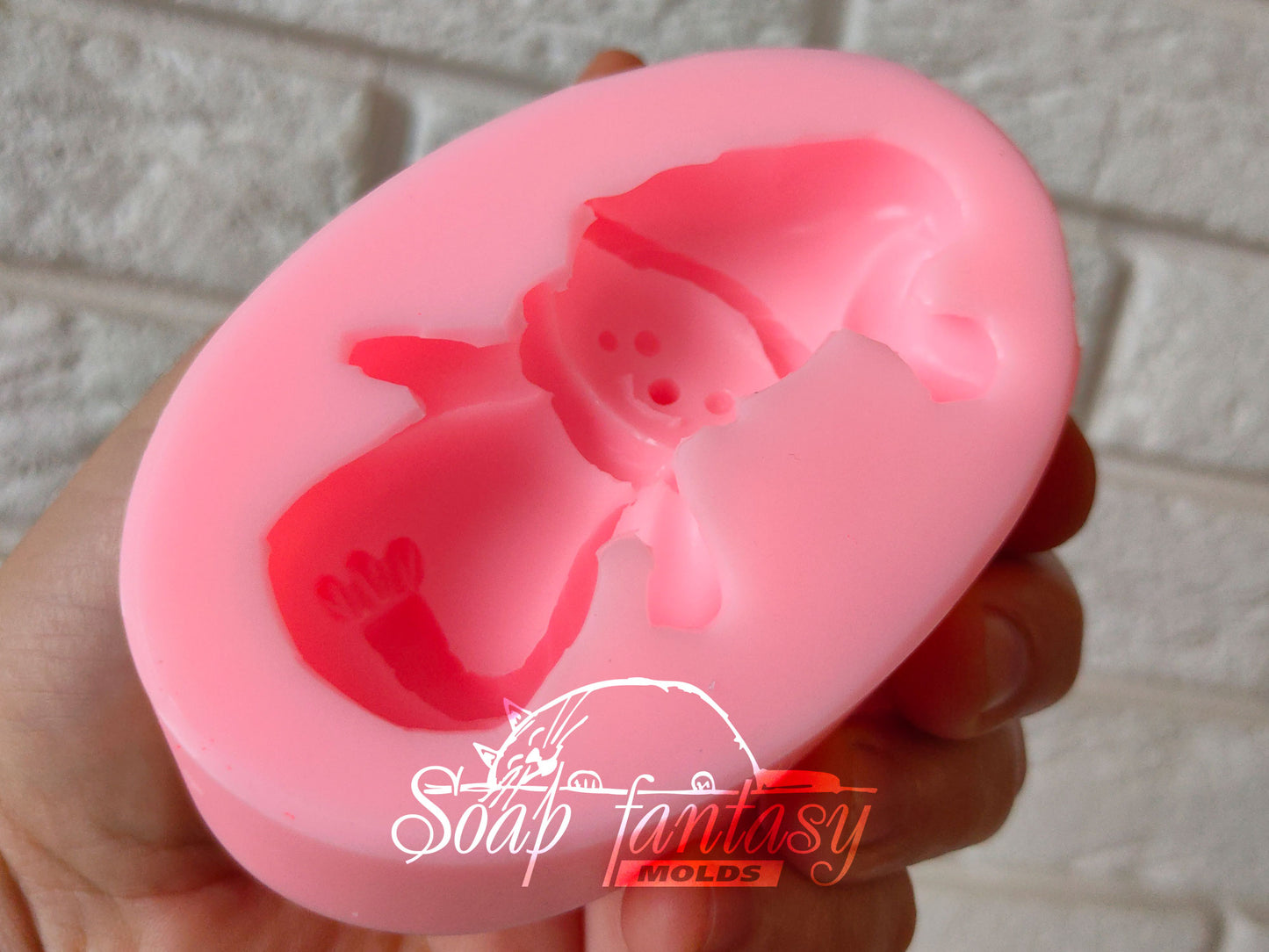 Snowman silicone mold for soap making