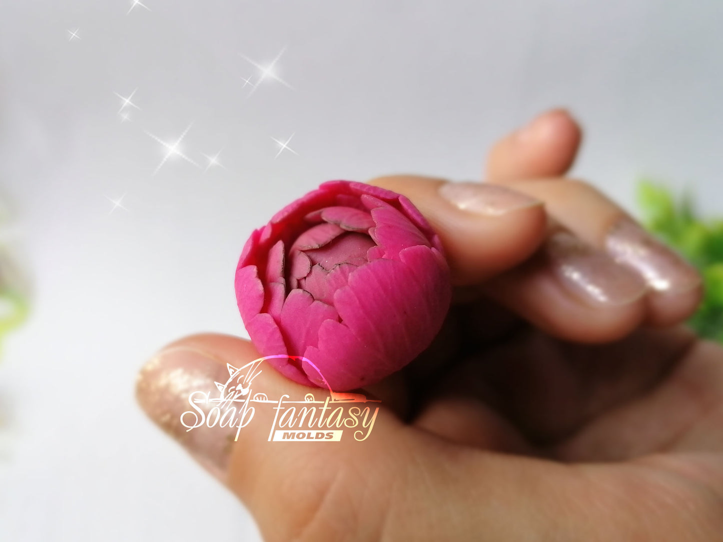 Peony "Sweet Harmony" buds flower silicone mold for soap making