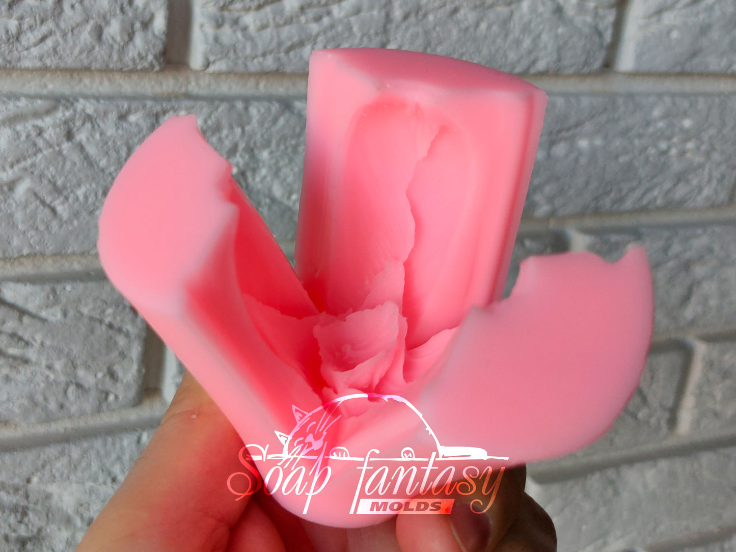 Tulip "Sweetheart" half opened silicone mold for soap making