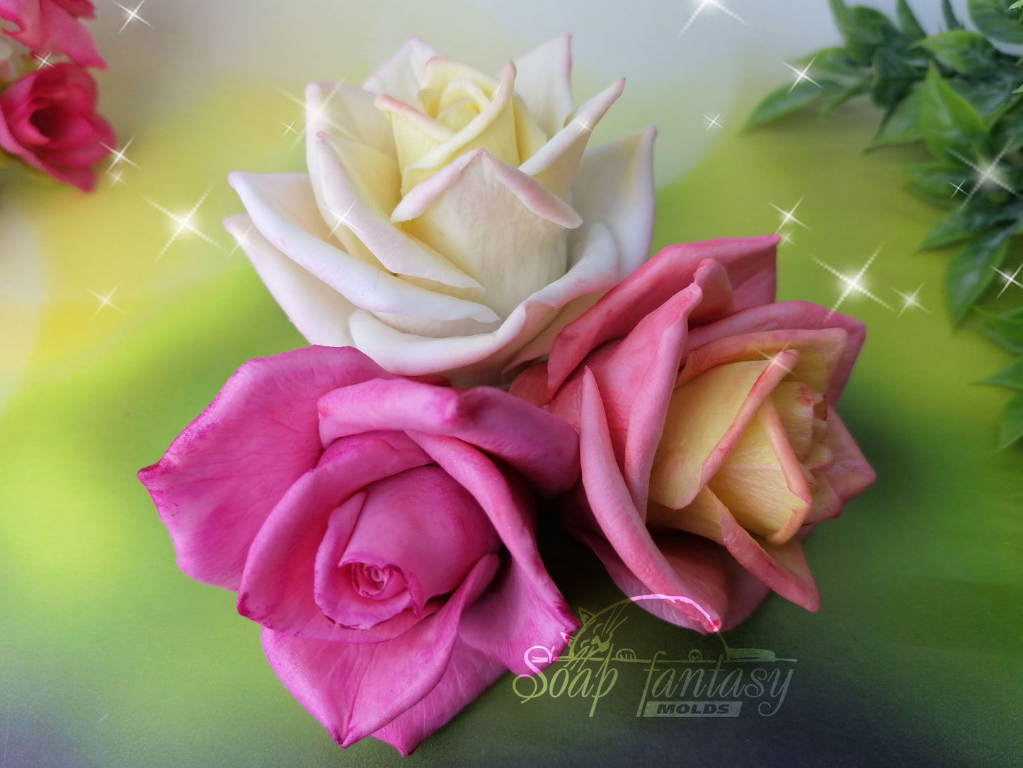 Tiffany White Rose flower silicone mold for soap making