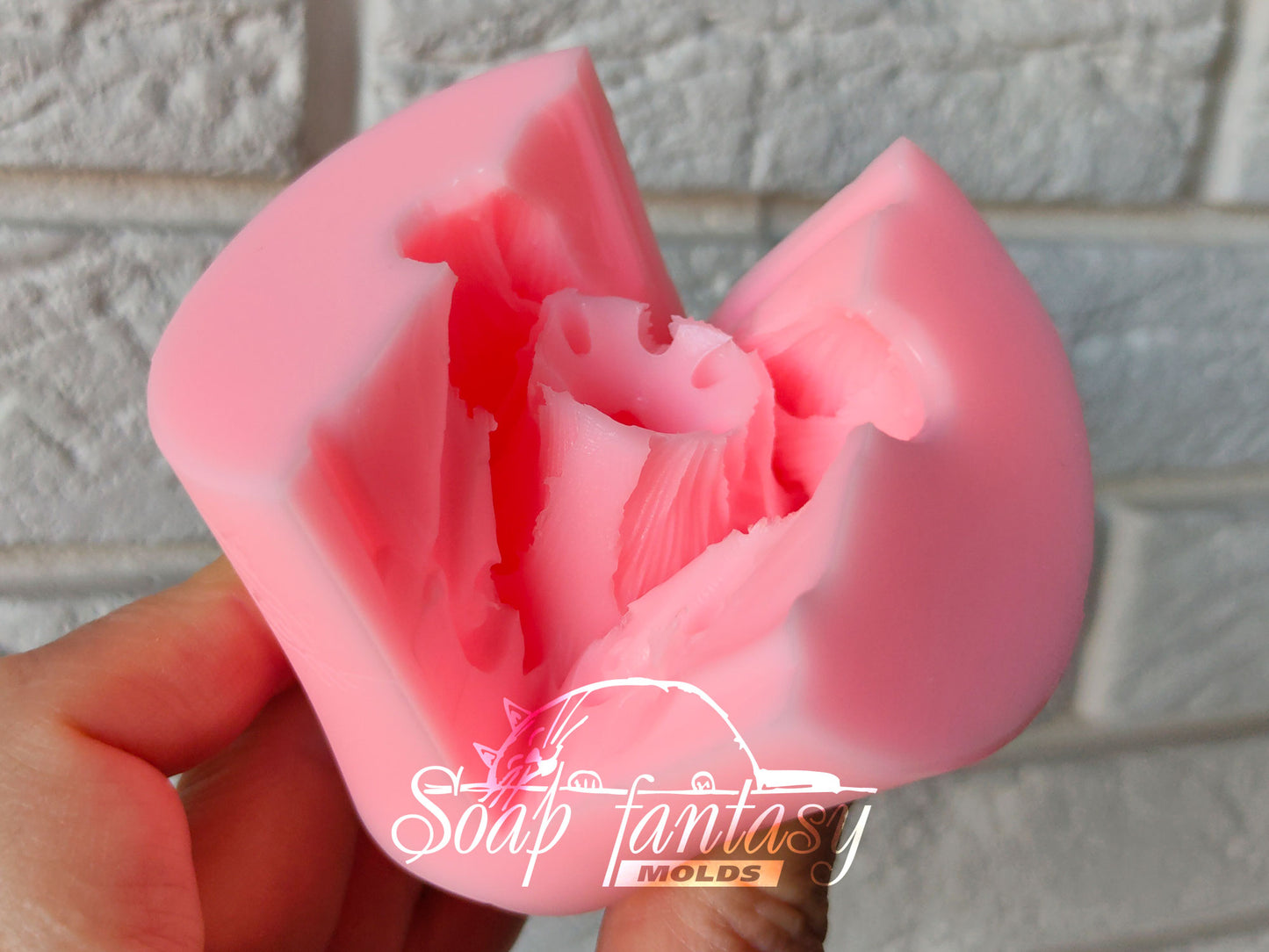 Tulip mini cup and saucer silicone mold for soap making
