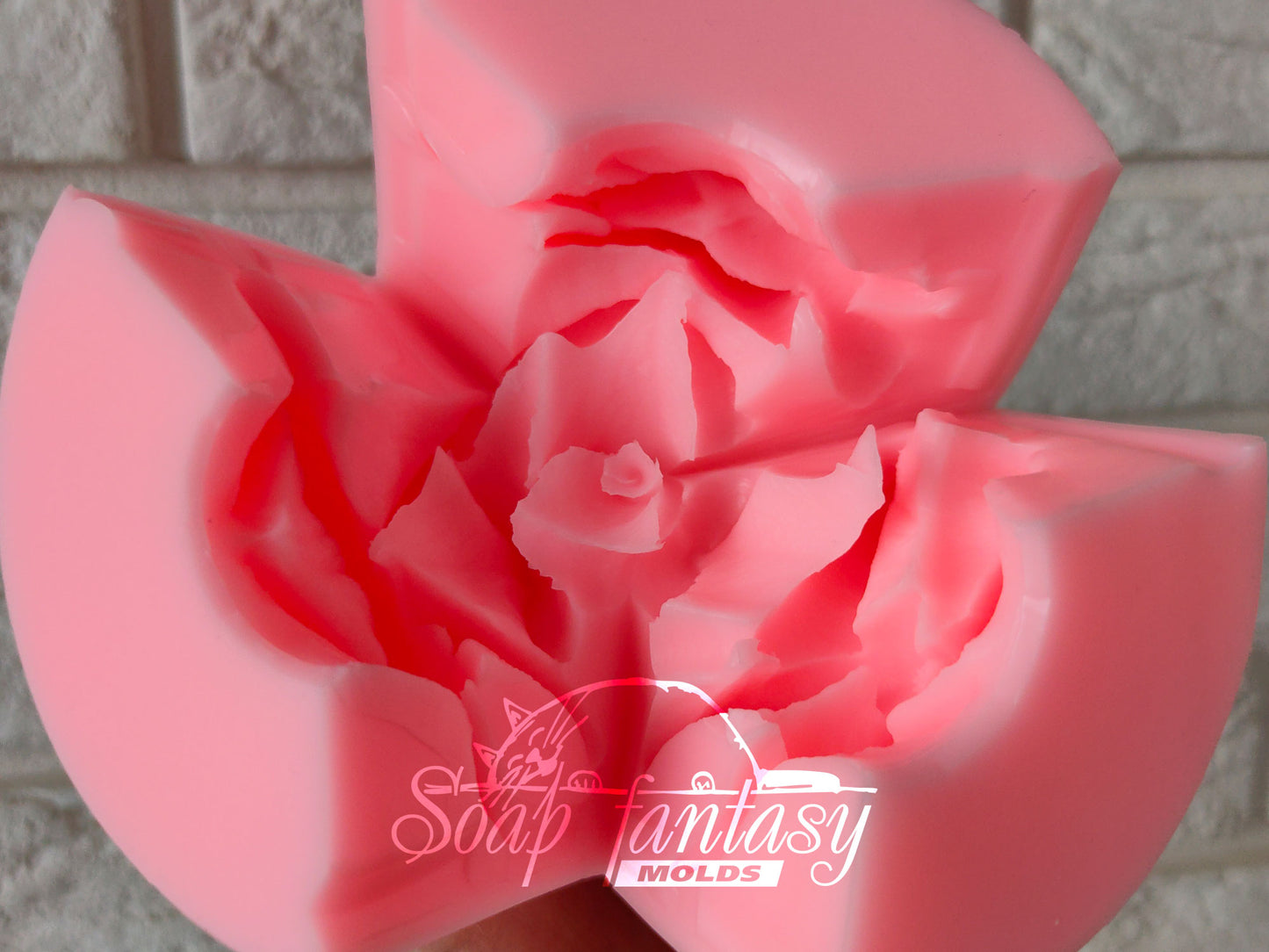 Big rose "Velvet night" flower silicone mold (mould) for soap making and candle making