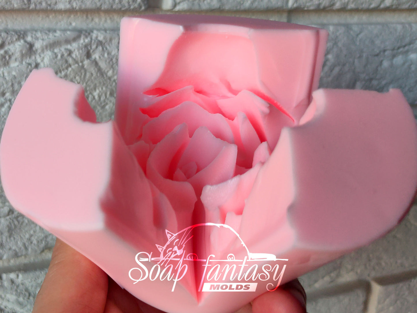 Medium rose "Velvet night" silicone mold for soap making