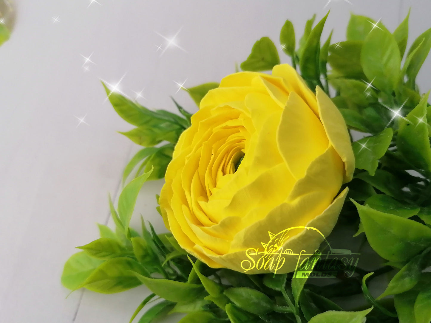 Ranunculus "Yellow princess" flower silicone mold for soap making