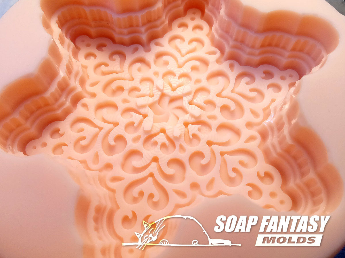 Frosty snowflake silicone mold for soap making