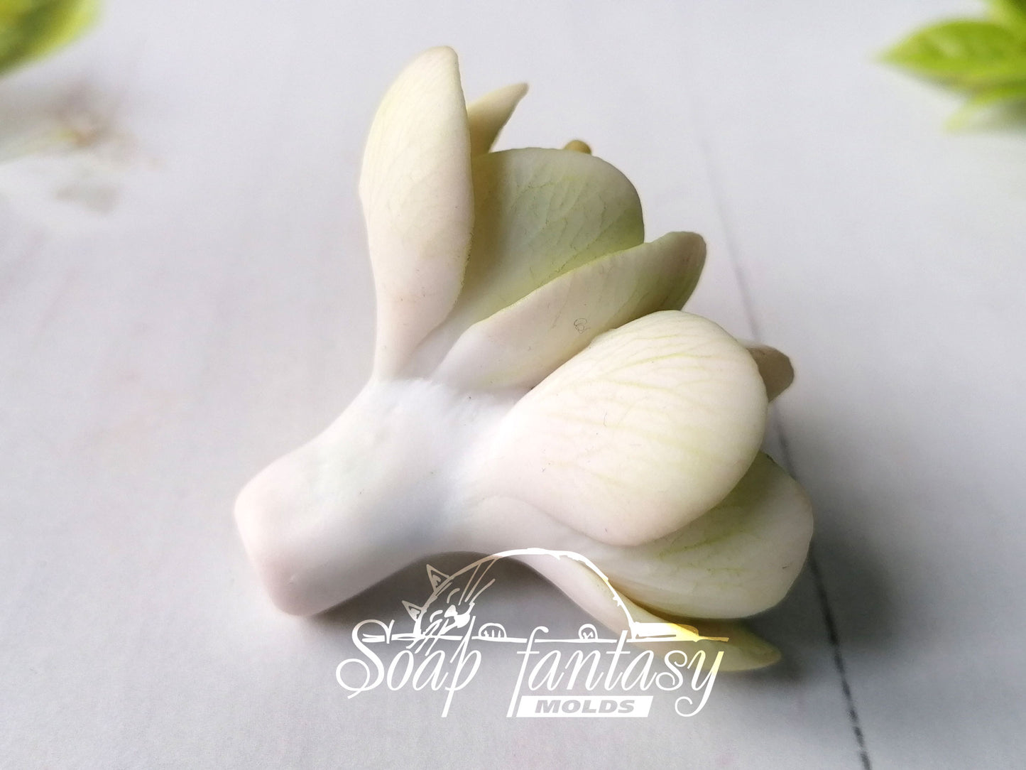 Freesia Green triplet flower silicone mold for soap making and candle making