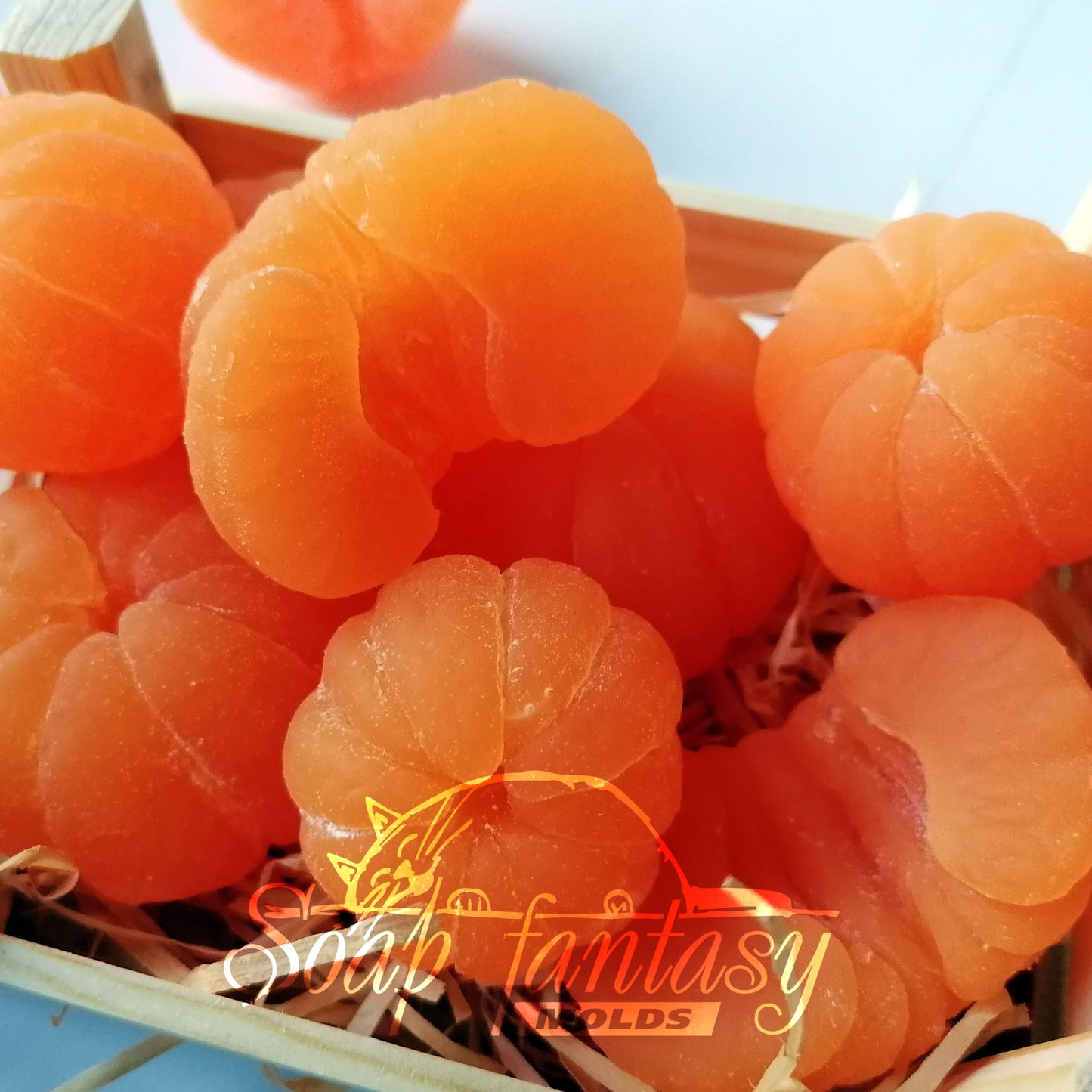 Half tangerine (peeled) silicone mold for soap making