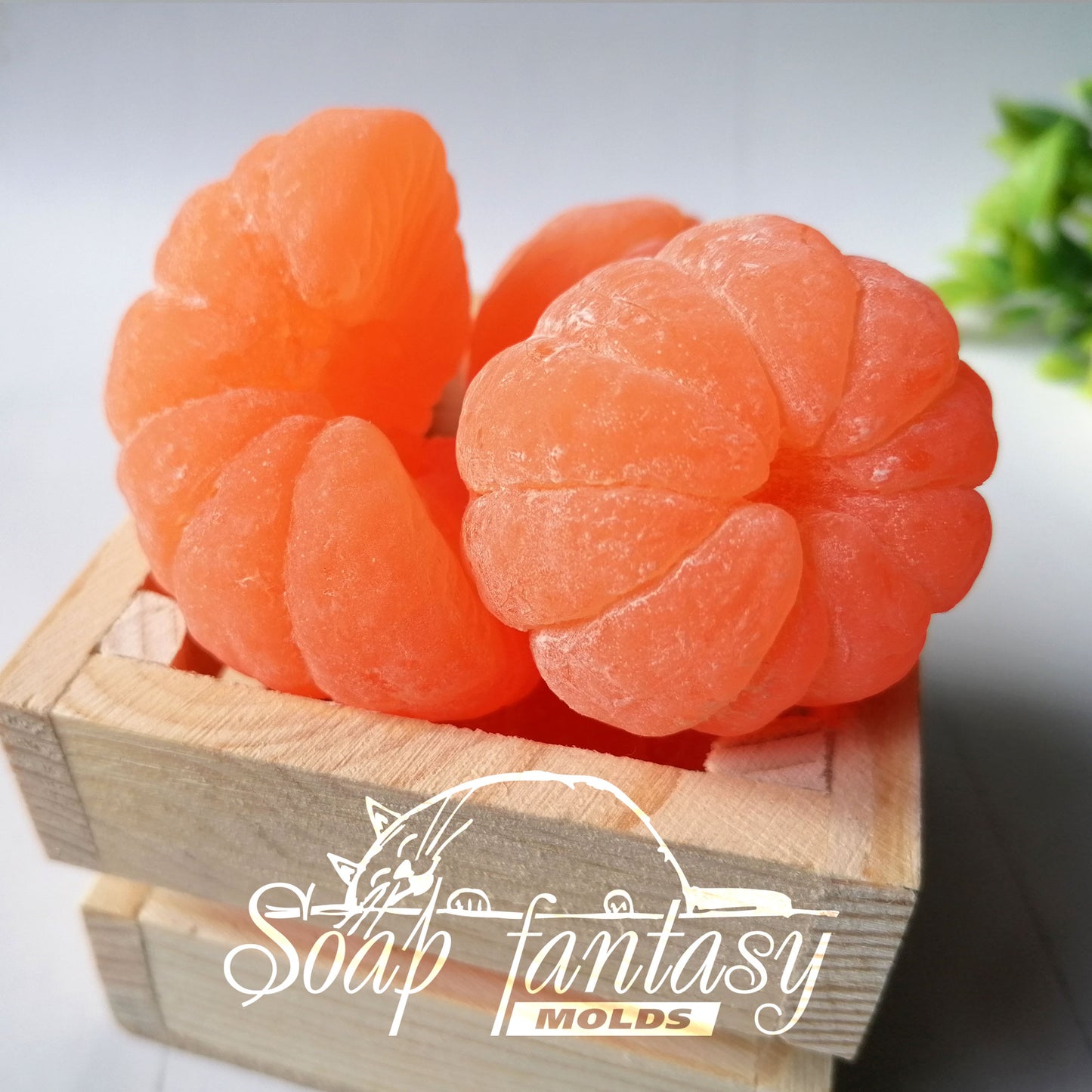 Half tangerine (peeled) silicone mold for soap making