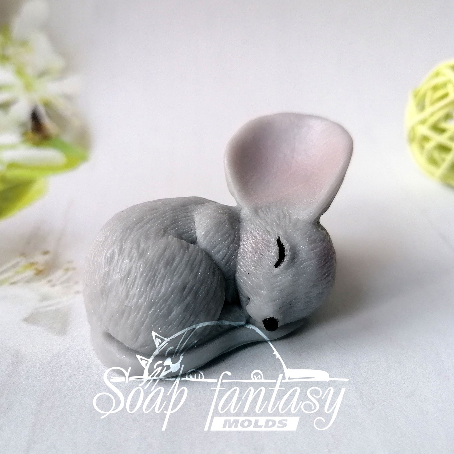 Sleeping little mouse silicone mold for soap making