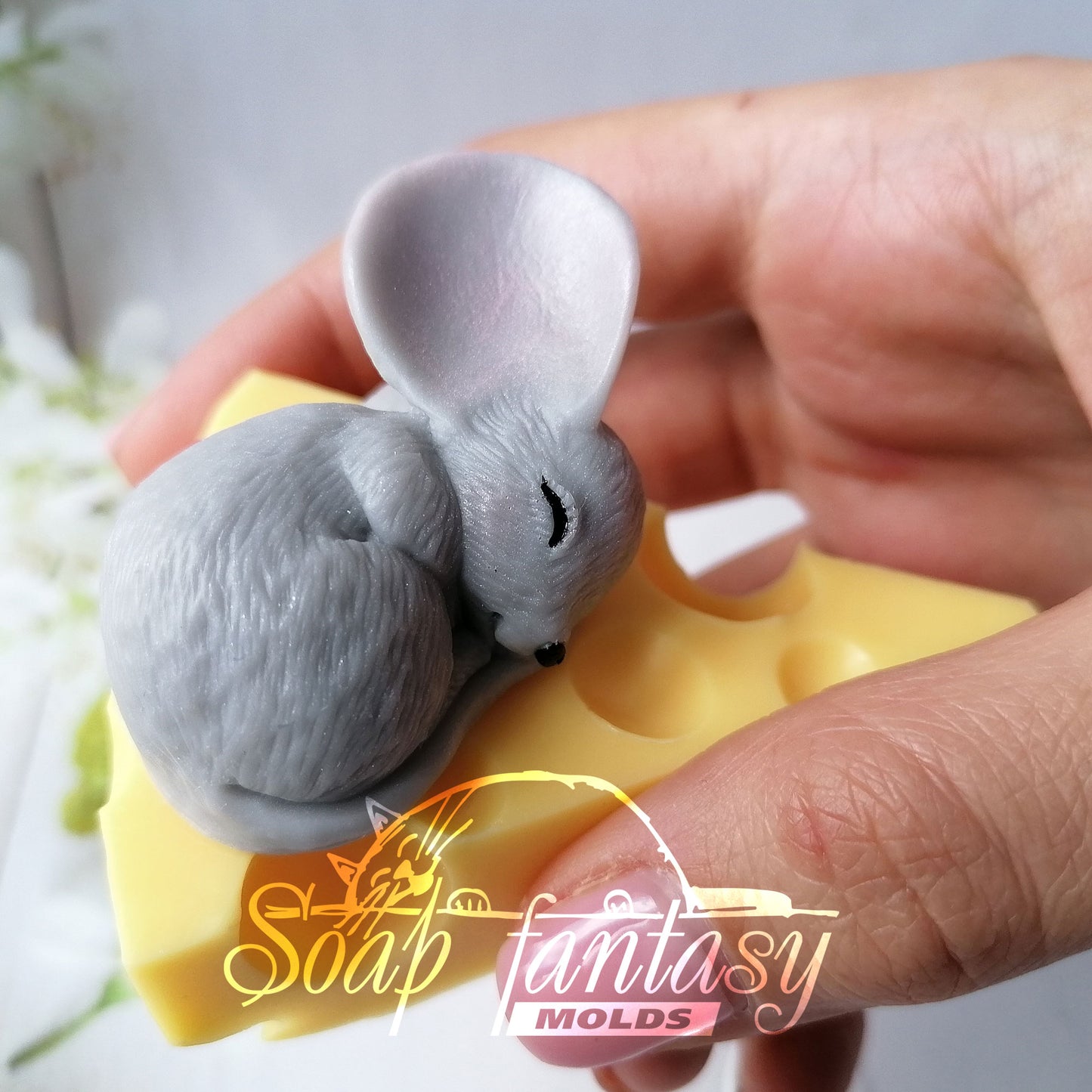 Sleeping little mouse silicone mold for soap making