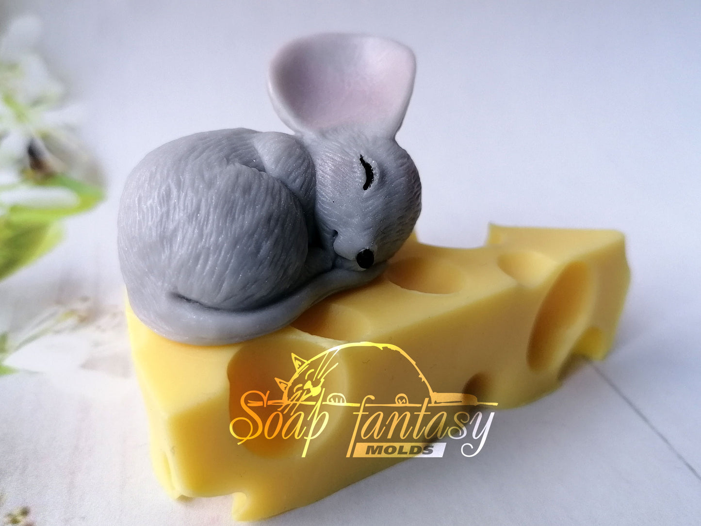 Sleeping little mouse silicone mold for soap making