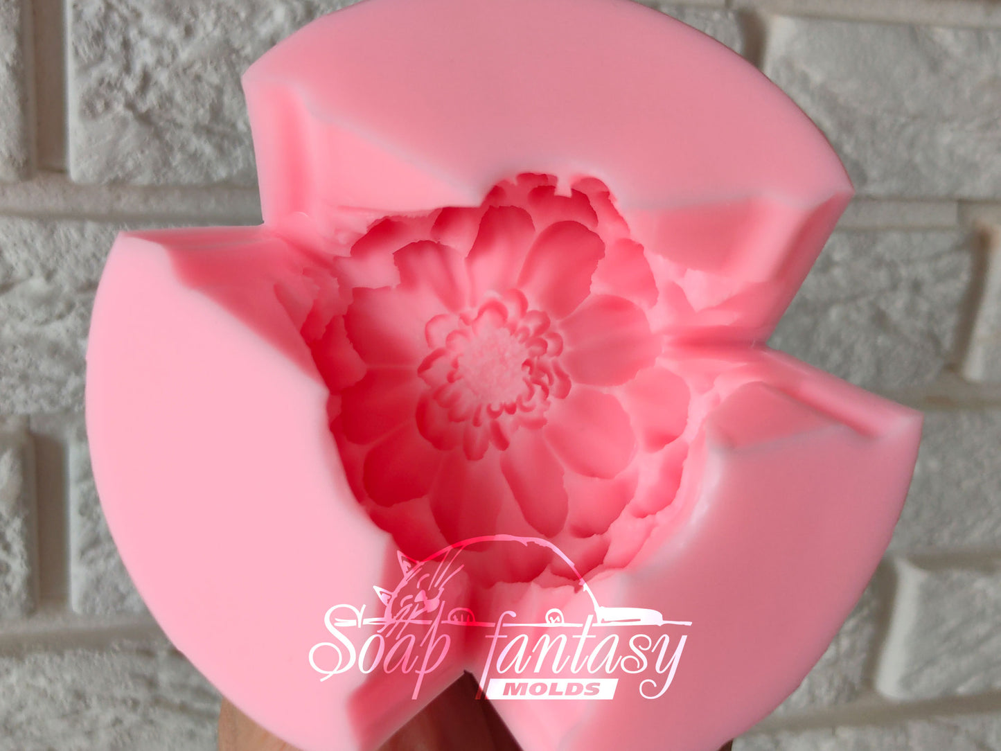 Zinnia flower silicone mold for soap making