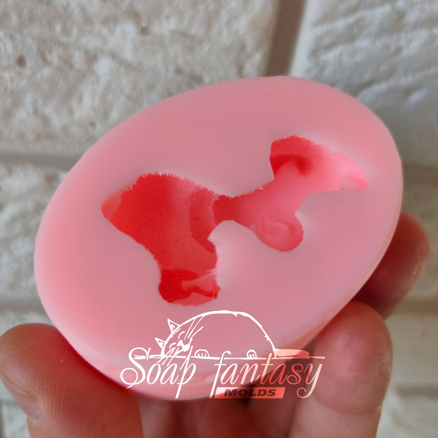 Sleeping little kitten purr-purr silicone mold for soap making