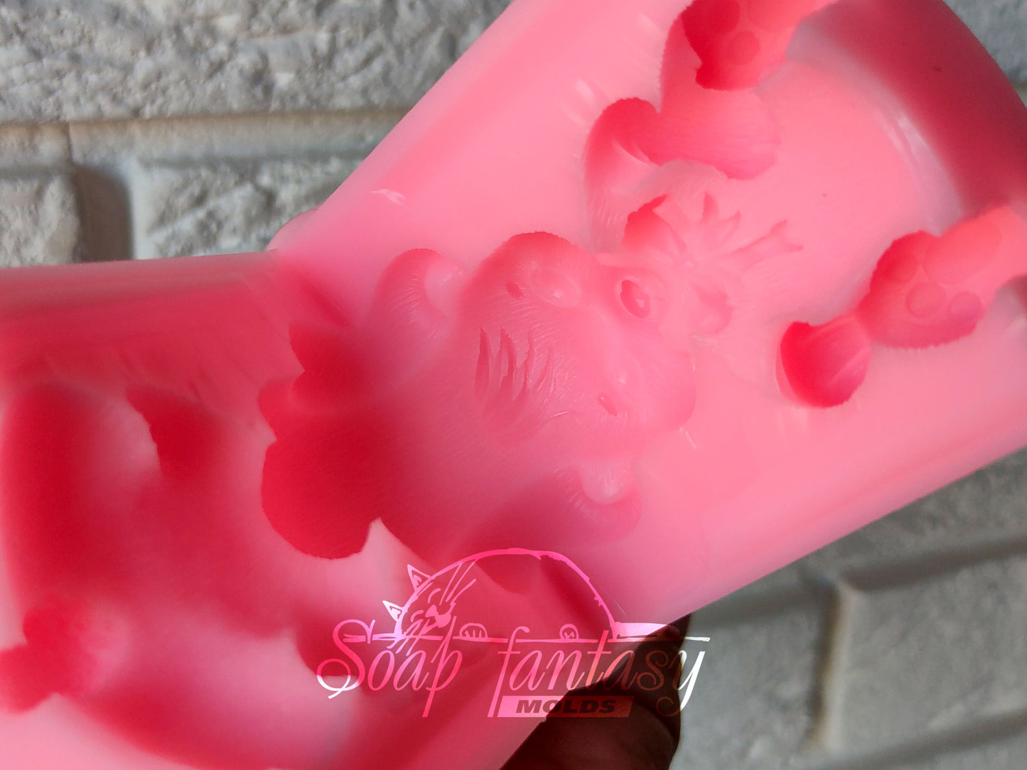 Teddy bear with a bow silicone mold for soap making