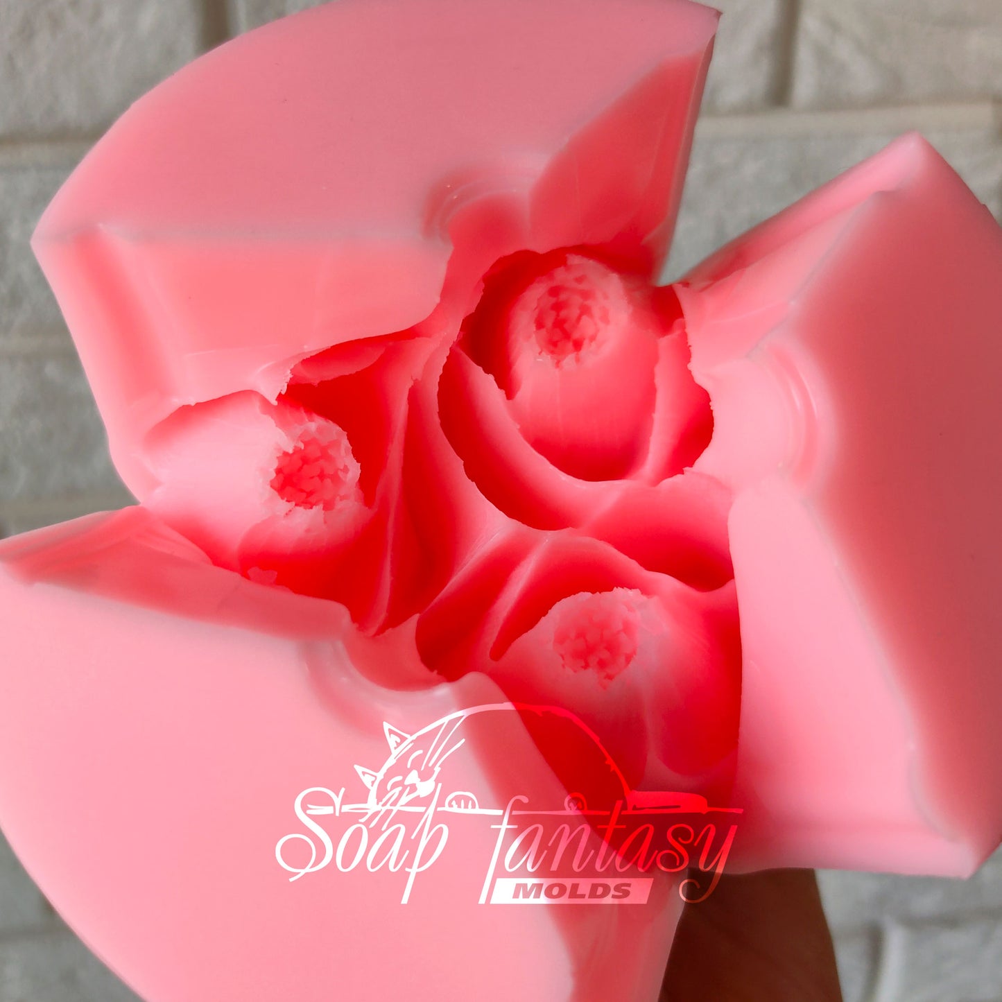 Magnolia triplet flower silicone mold for soap making