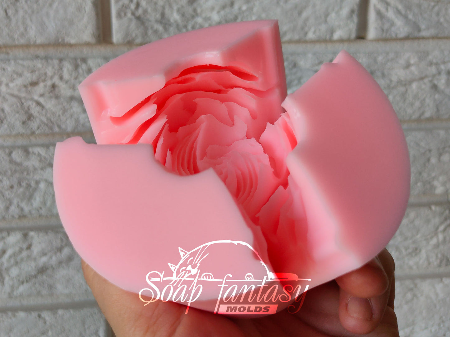 Big rose "Primadonna" flower silicone mold (mould) for soap making and candle making