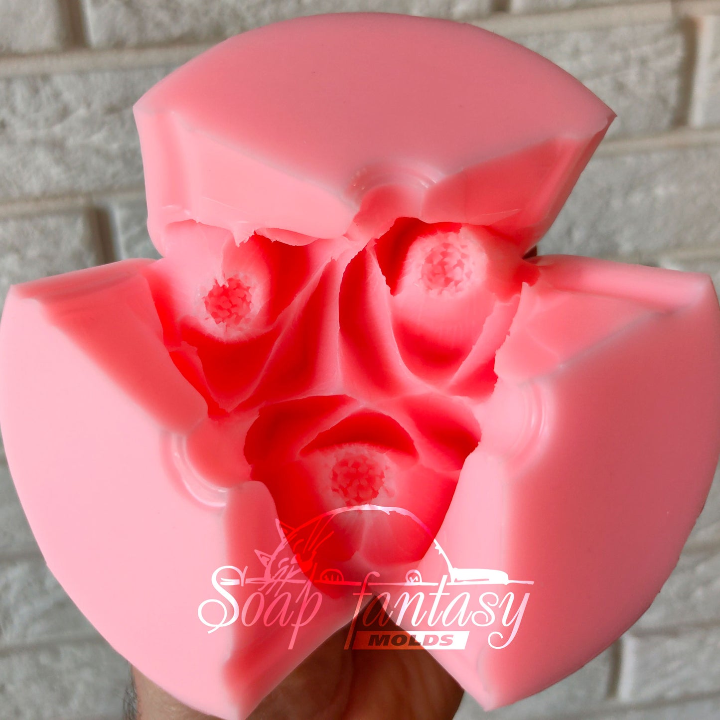 Magnolia triplet flower silicone mold for soap making