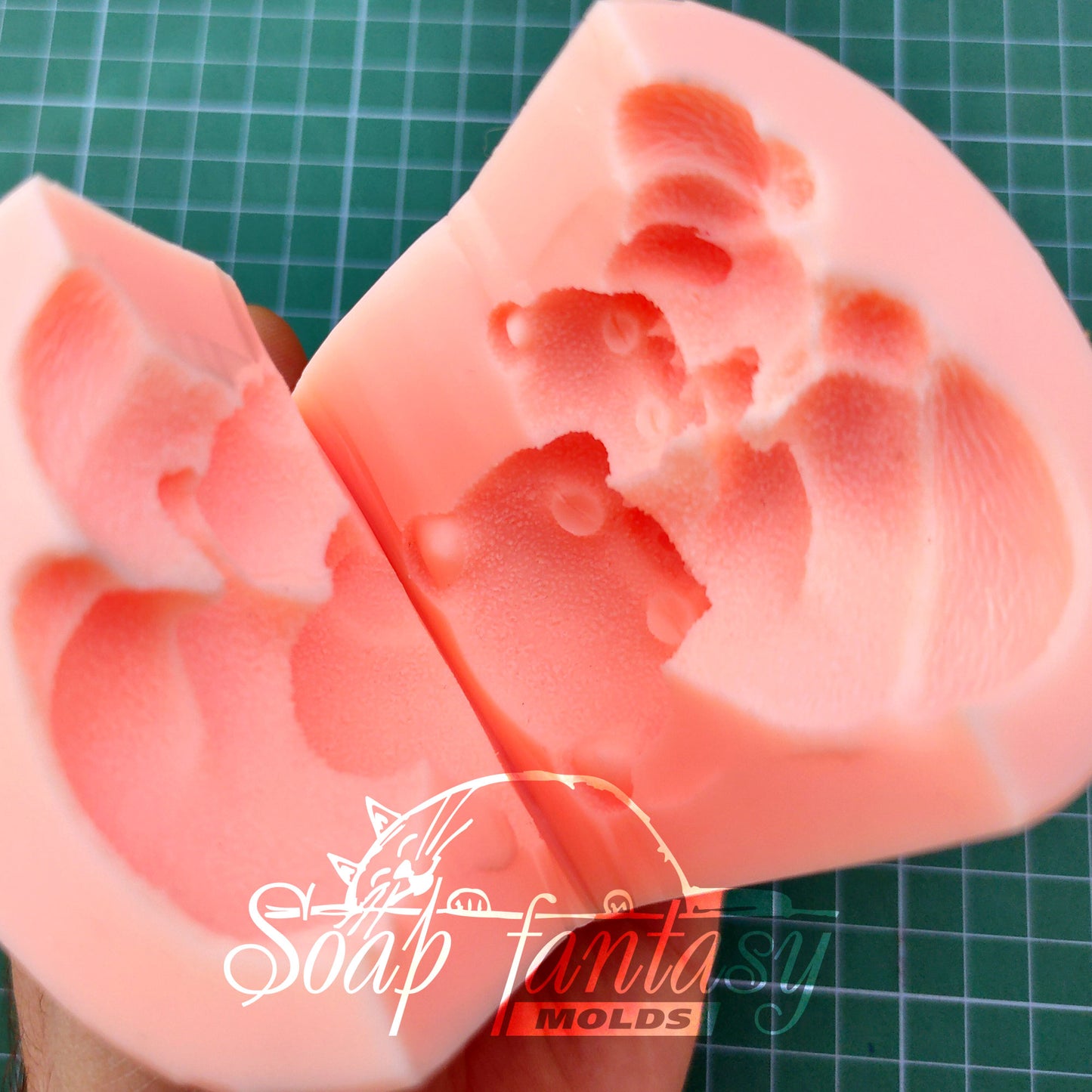 Mom Cat Loves Her Baby Kitten silicone mold (mould) for soap making and candle making.