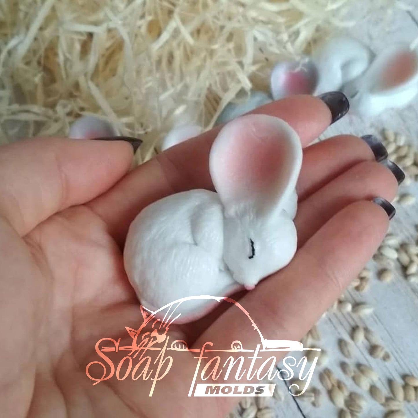 Sleeping little mouse silicone mold for soap making