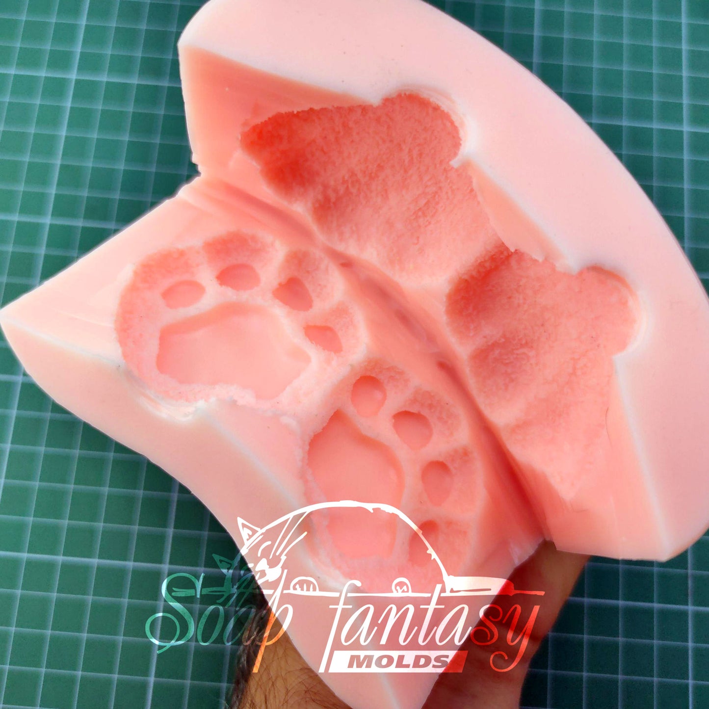 Fluffy tiger (cat) paws silicone mold for soap making
