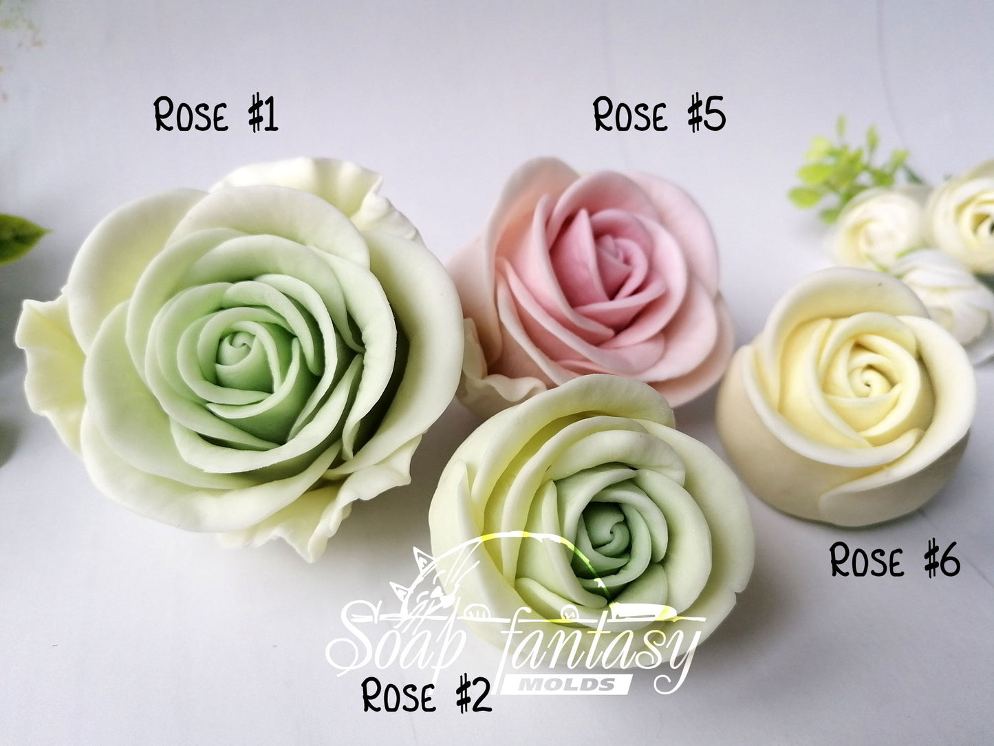 Porcelain rose #6 silicone mold for soap making